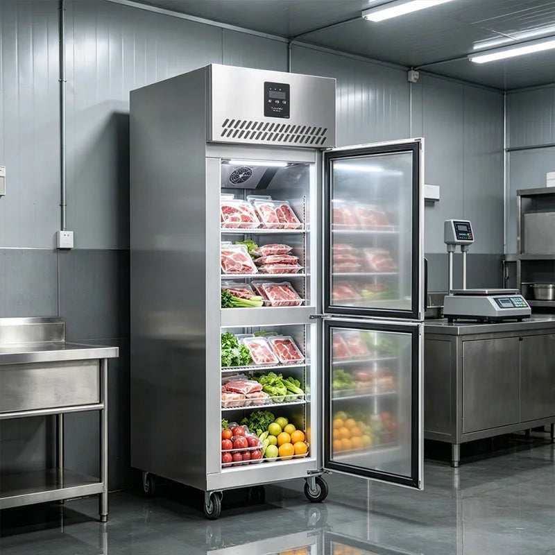 Commercial Single Door upright Fridge  for Vegetables and Fruits Large Capacity  Air Cooling