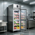 Commercial Single Door upright Fridge  for Vegetables and Fruits Large Capacity  Air Cooling