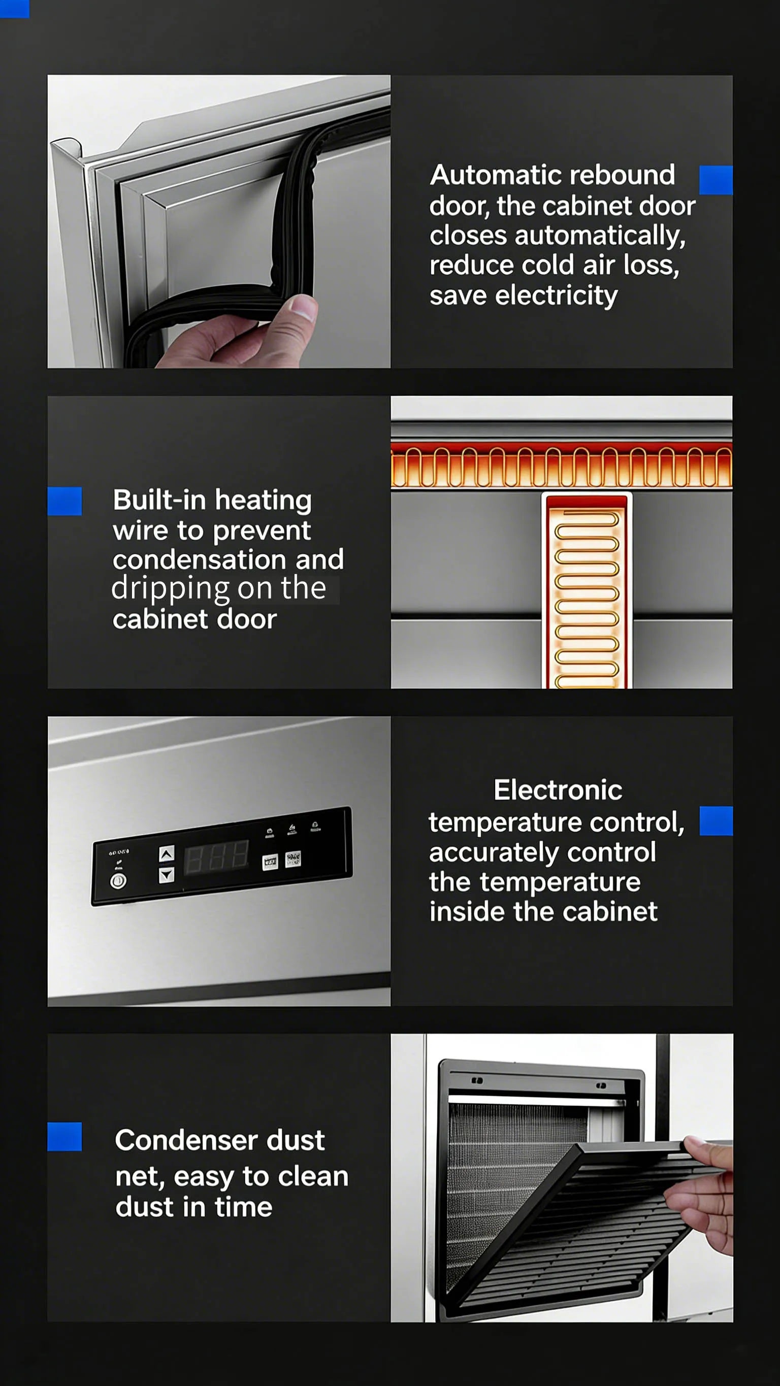 Commercial 1/2/3Doors Efficient Refrigerator Sandwich Salad Prep Table Kitchen Freezer Stainless Steel Platform Bestselling