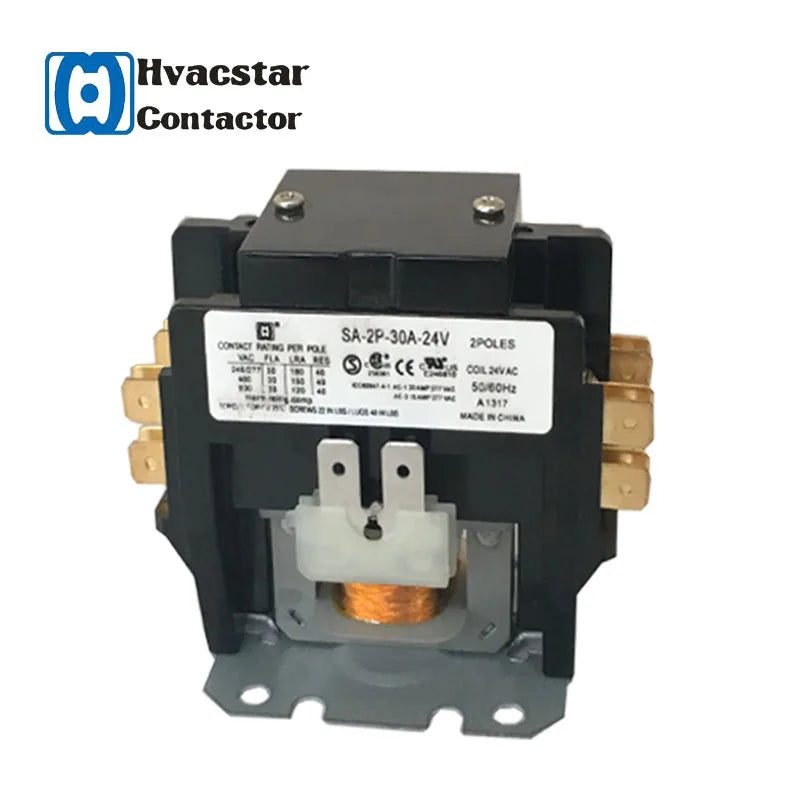 CUL Certified SA Electrical and Magnetic 1 Phase AC Contactor  air Conditioning  2 Pole 30A 24V Electronic Components