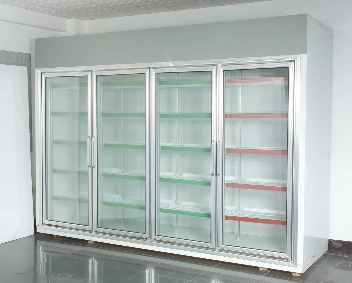 Soardragon Walk in Freezer Glass Door Black Glass Door Drinks Display Cold Room Silver Frame Glass Door Cold Room with Shelf