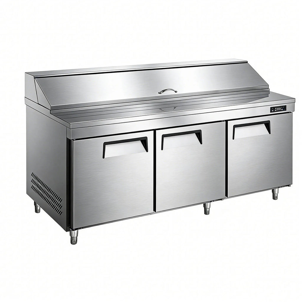 Commercial 1/2/3Doors Efficient Refrigerator Sandwich Salad Prep Table Kitchen Freezer Stainless Steel Platform Bestselling