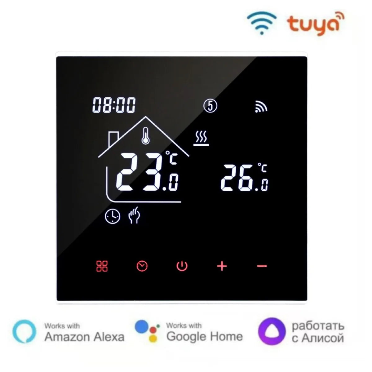 HVAC Control Touch Screen Programmable for Floor Heating 16A 230V Digital Room Thermostat WIFI TUYA APP