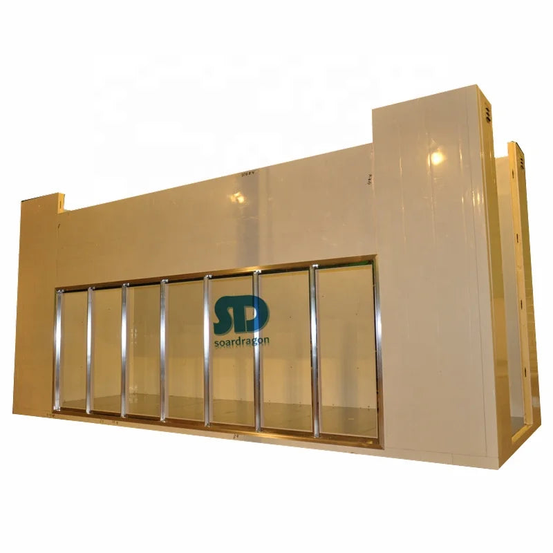 Soardragon Walk in Freezer Glass Door Black Glass Door Drinks Display Cold Room Silver Frame Glass Door Cold Room with Shelf