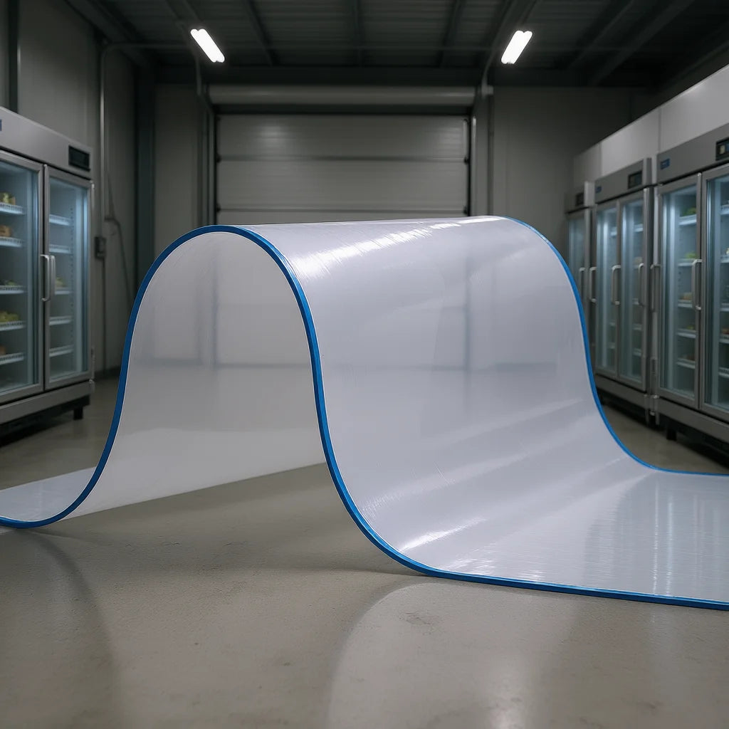 PVC Strip Curtain 84 In Height 42 In Width 0.08 In Thickness 7PCS Clear Door Strips For Freezers Warehouses 50% Overlap
