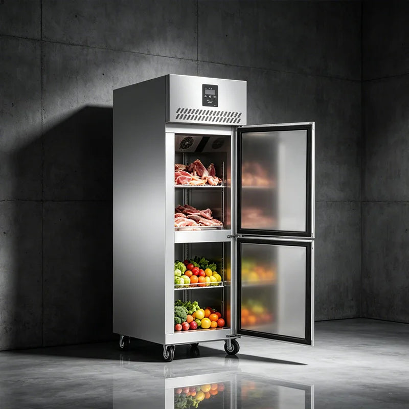 Commercial Single Door upright Fridge  for Vegetables and Fruits Large Capacity  Air Cooling