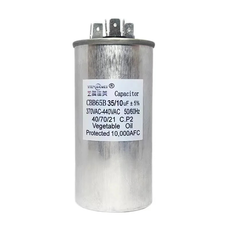 High-Quality CBB65 35/10 AC Capacitor 370-440V 450VAC Air Conditioner Capacitor