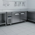 Commercial 2-Door Undercounter Refrigerator - 304/201 Stainless Steel Energy Efficient Auto Defrost
