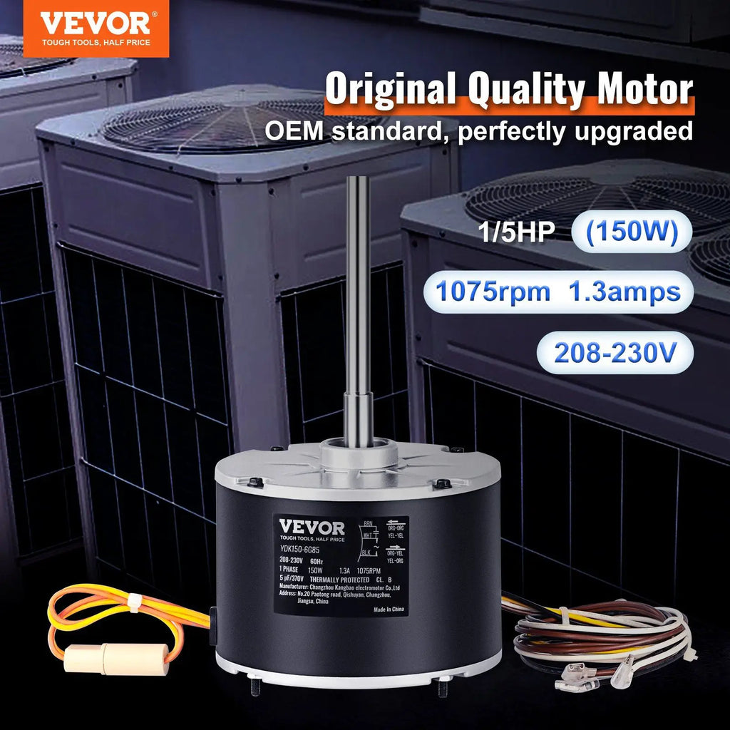 Condenser Fan Motor 1/5 Hp 208-230V Reversible Air Conditioner Parts
