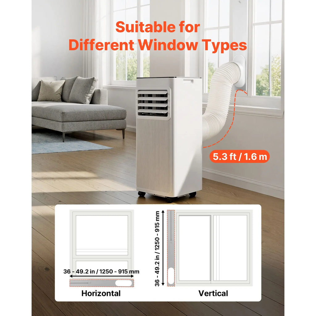 8000 BTU ASHRAE (5000 BTU SACC) 3-in-1 Standing Cooling AC Unit LED Touch Panel Remote Control Portable Air Conditioner Model