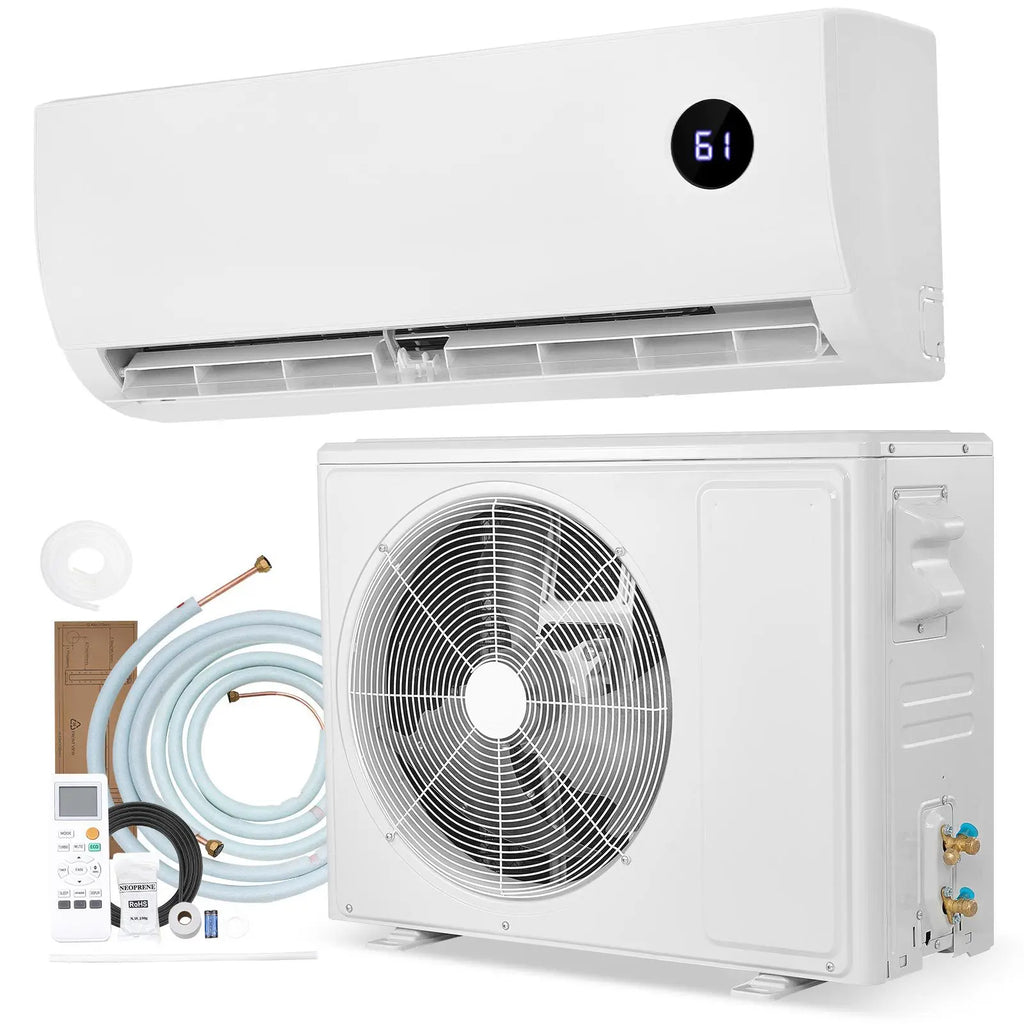 12,000 BTU Mini Split Air Conditioner 12,500 BTU Heat Pump 230V 19 SEER2 High Efficiency Quiet Inverter System R32 Refrigerant