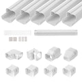 Mini Split Air Conditioner Line Set Cover 3 Inch W 10Ft L PVC Decorative Pipe 5 Straight Ducts Full Coverage for Gas Powered AC