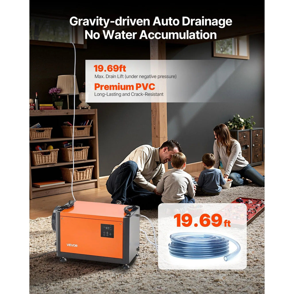 70 Pints Commercial Auto Defrost Dehumidifier Pump Portable Industrial Model D0100X34JEX for Basement Storage Room & Crawl Space