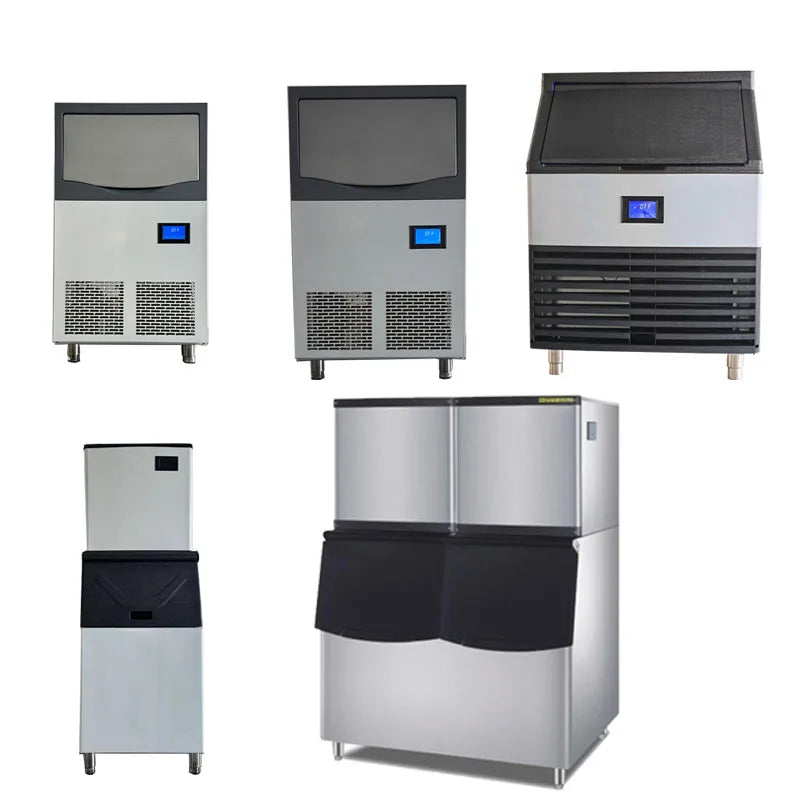 Commercial Ice Maker 304 Stainless Steel 300kg/24hr Automatic Ice Block & Cube Production Air Cooling CE Certified for Business