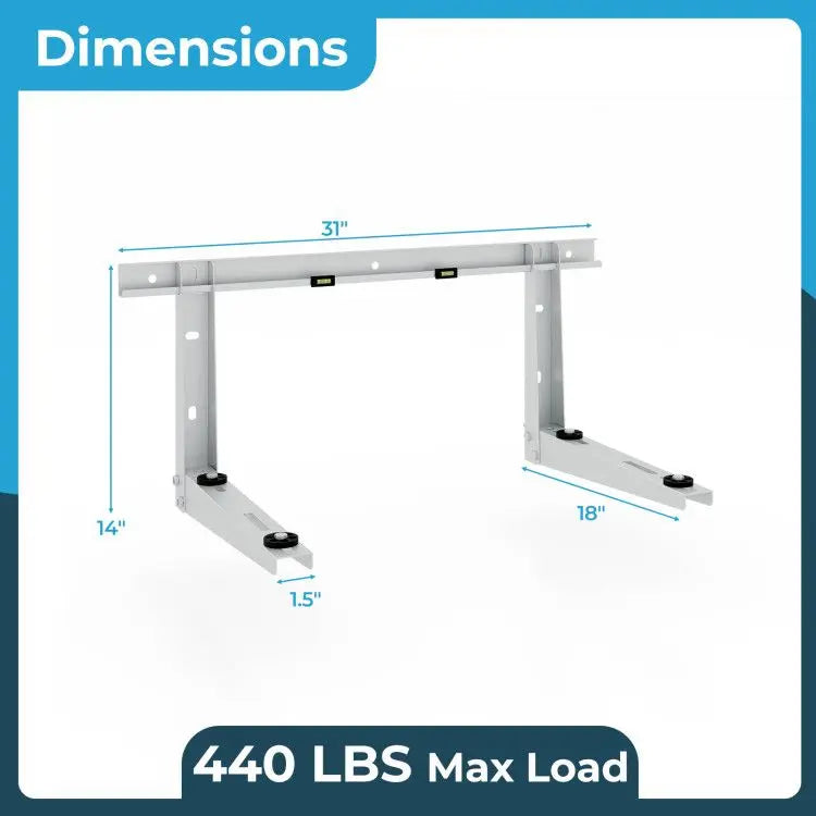 Mini Silver Wall Mounting Bracket for 6000 12000 BTU Universal Ductless AC for Split Air Conditioners Model D0100HARPX7