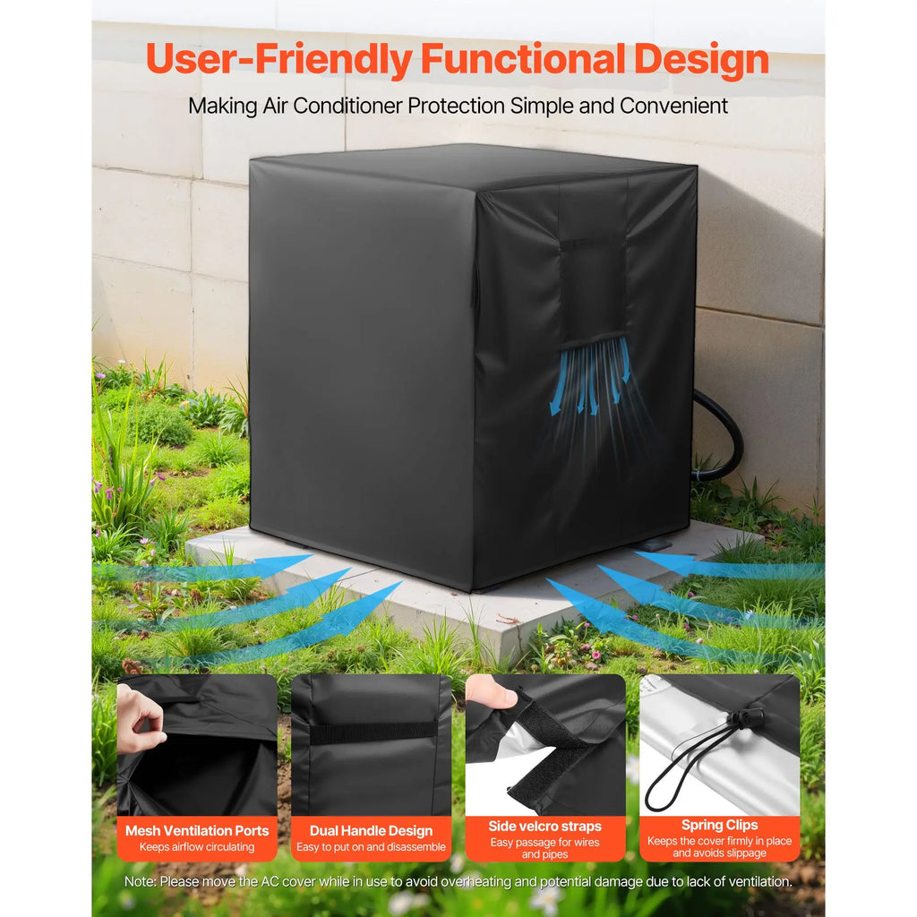 26 X 26 X 32 Inch AC Cover Three-Layer Waterproof Polyester Fabric Mesh for Air Conditioner Unit PE Type Pipe